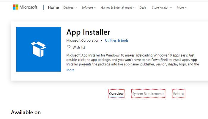 install app installer windows 10